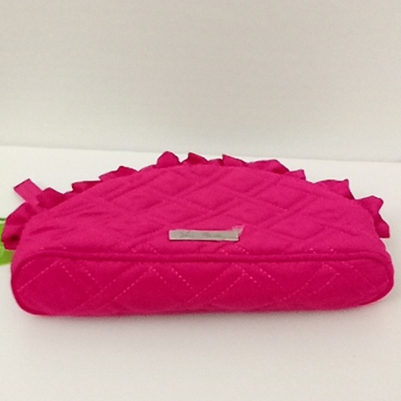 Vera Bradley ruffle quilted cosmetic fuchsia bag - Picture 3 of 8